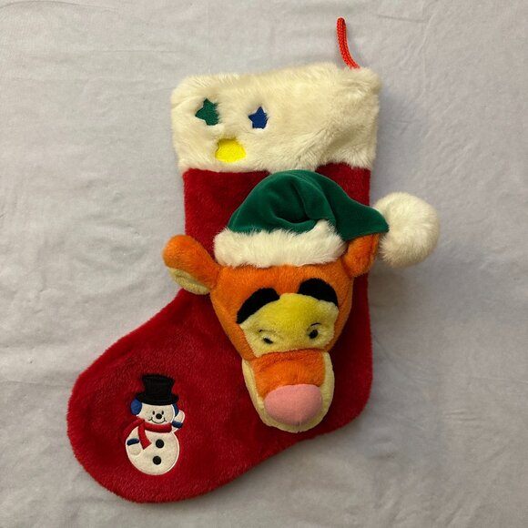 16" Vintage Winnie The Pooh, Singing Tigger Head Christmas Stocking / Works - Picture 1 of 13
